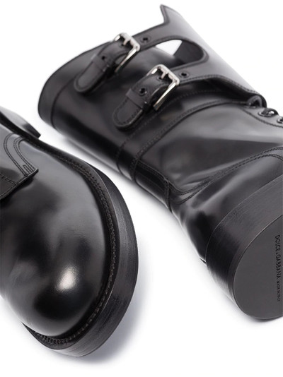 Dolce & Gabbana polished leather military boots outlook