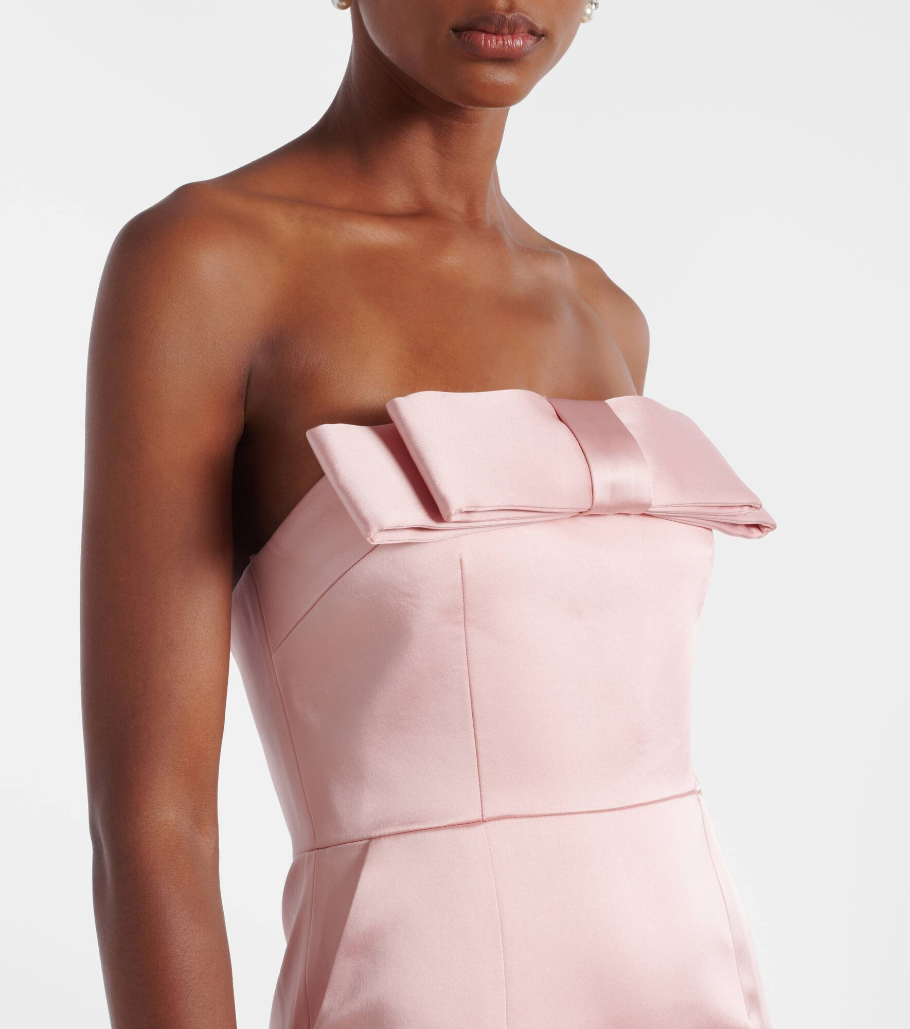 Sisu bow-detail satin gown - 4