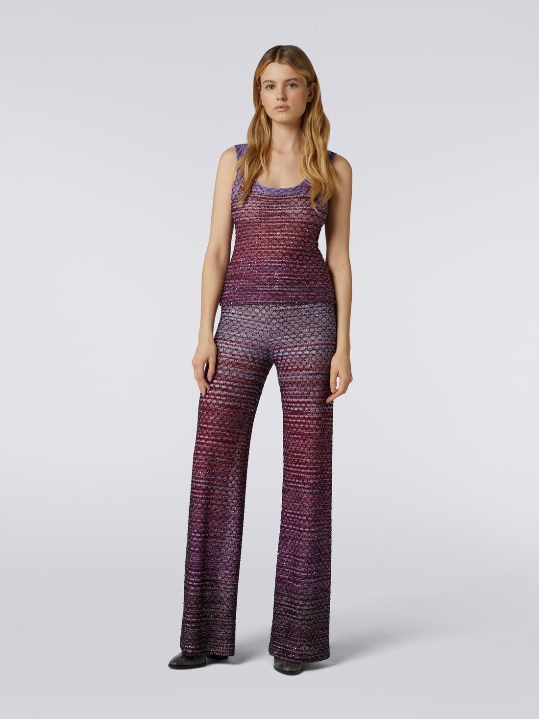 Viscose blend tank top with sequins - 2