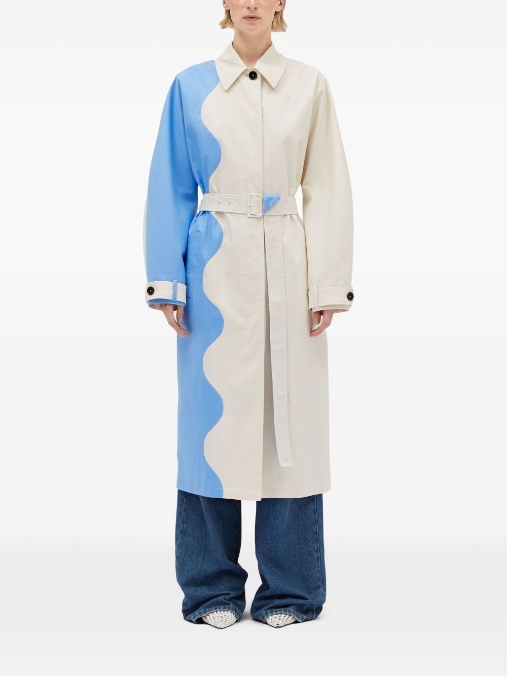 two-tone trench coat - 2