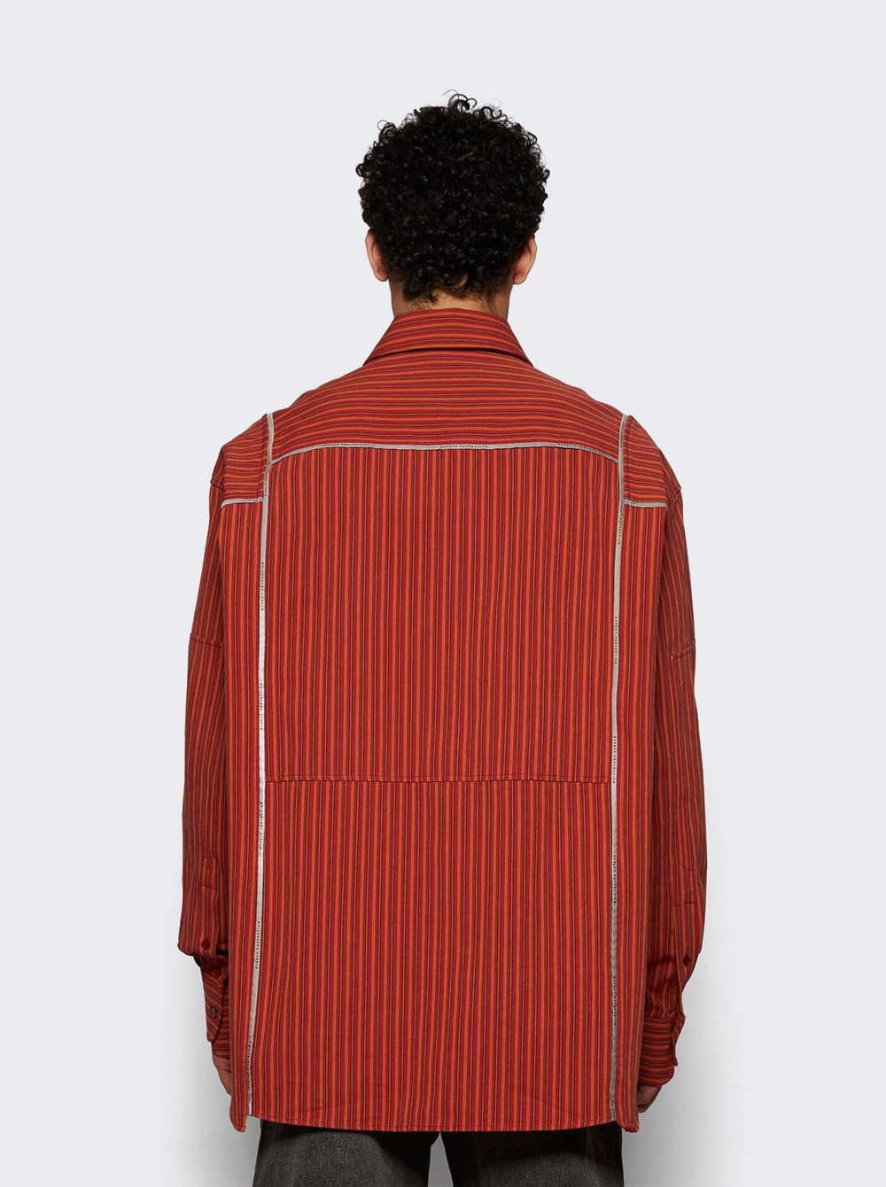 Cut Overshirt Red And Yellow Stripe - 4