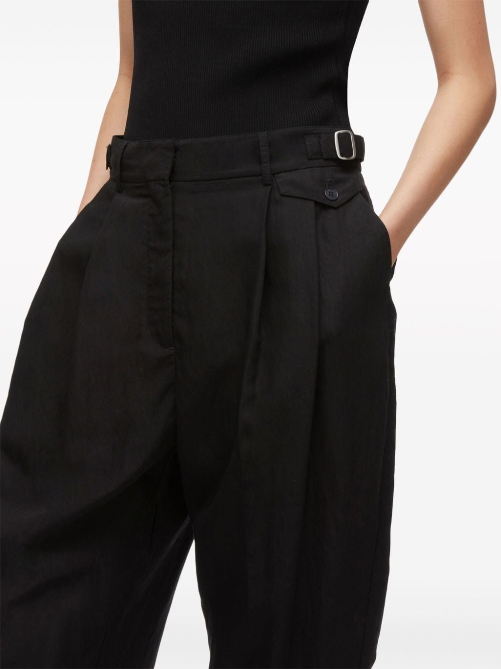 double-pleat tapered trousers - 6