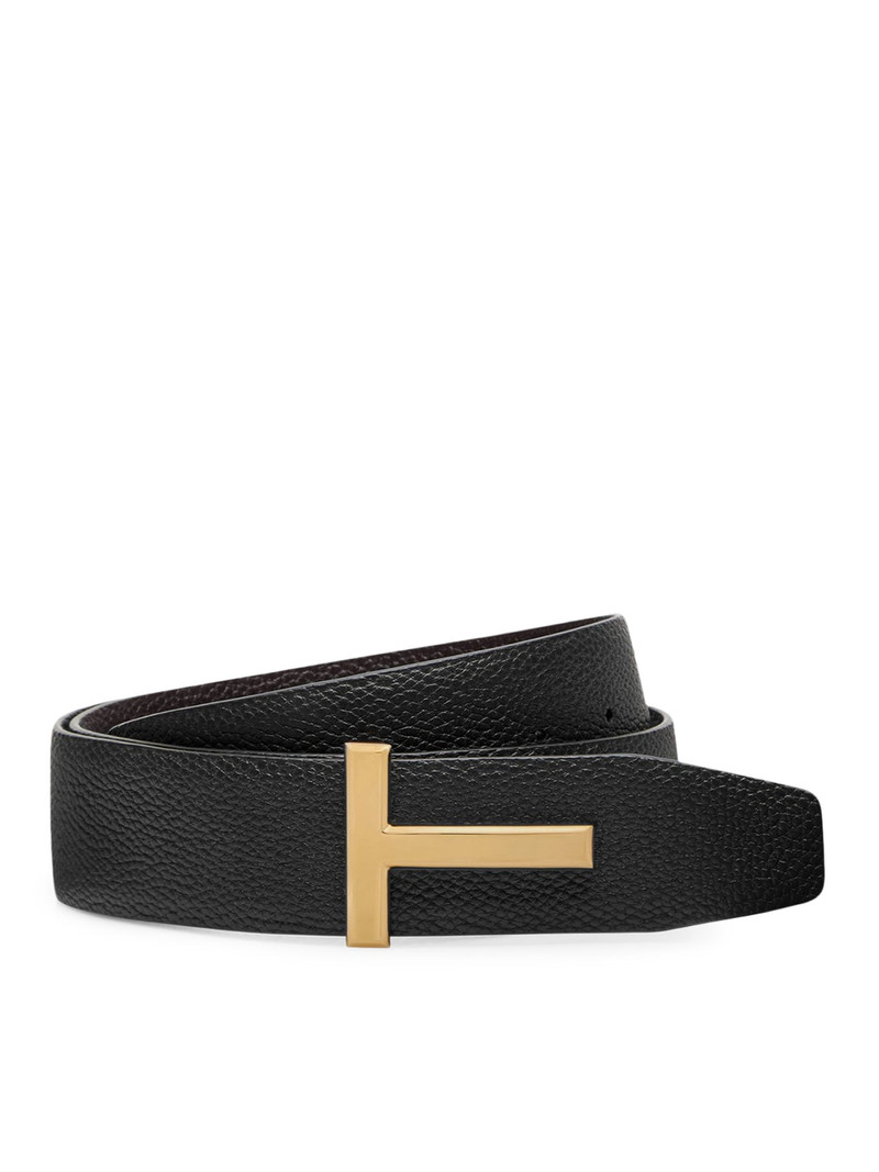 TOM FORD RIDGE T REVERSIBLE BELT IN HAMMERED LEATHER outlook