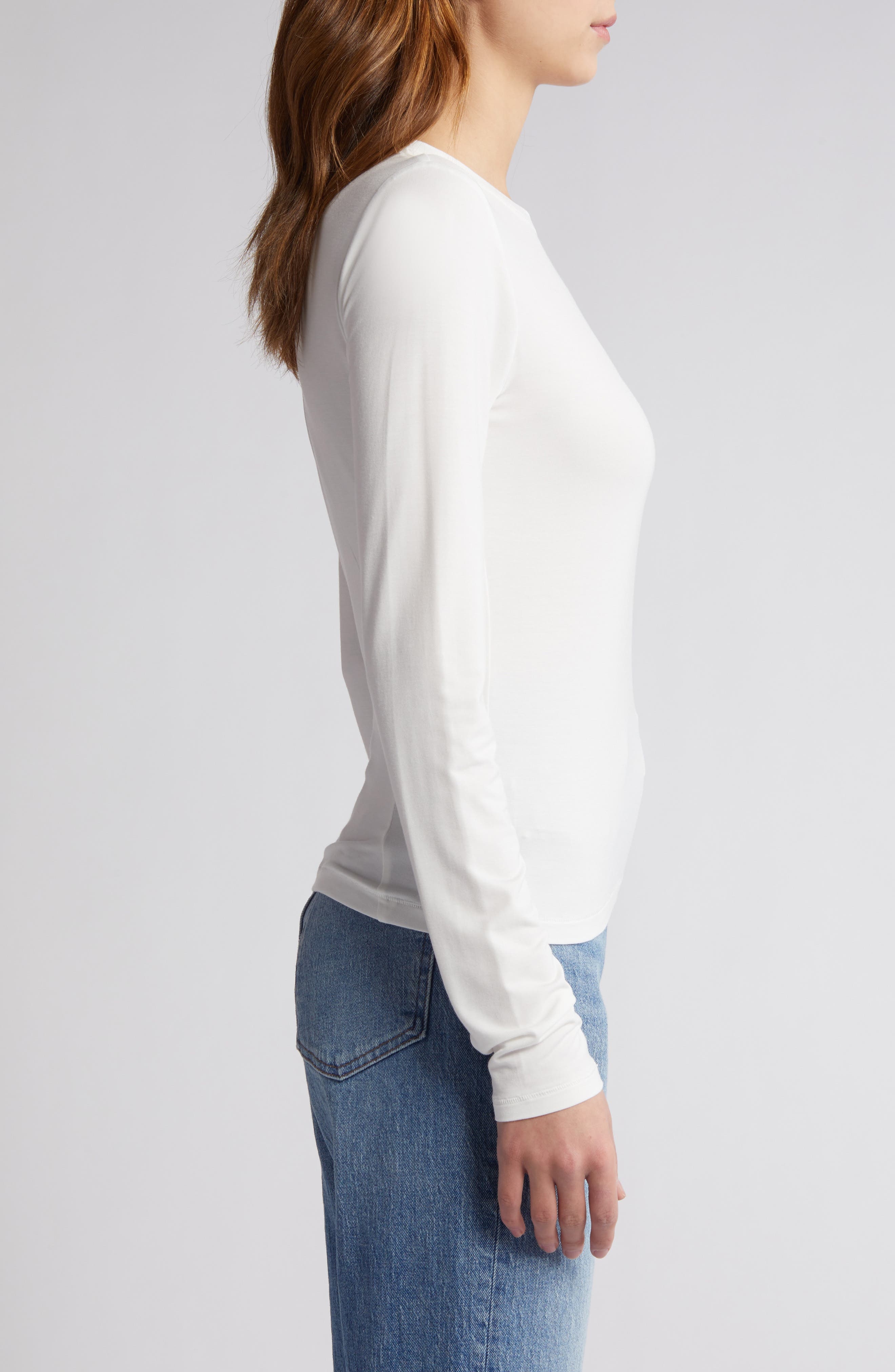 rag & bone ICONS Luca Slim Fit Long Sleeve Top in Wht at Nordstrom - 3