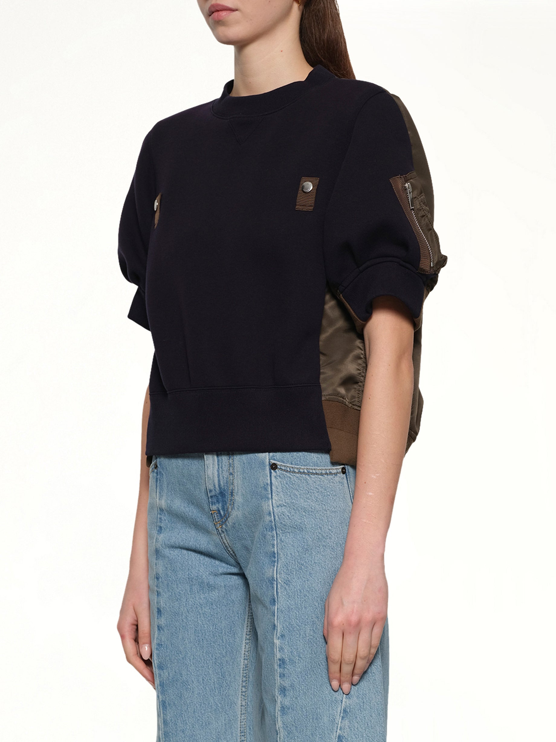 Sponge x Nylon Twill Pullover in Navy/Dark Khaki - 3