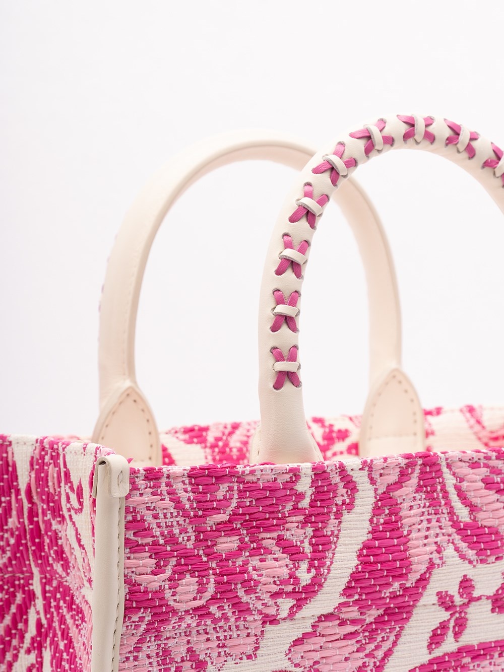 Small Tote Rafia `Barocco` And Calf Leather - 4