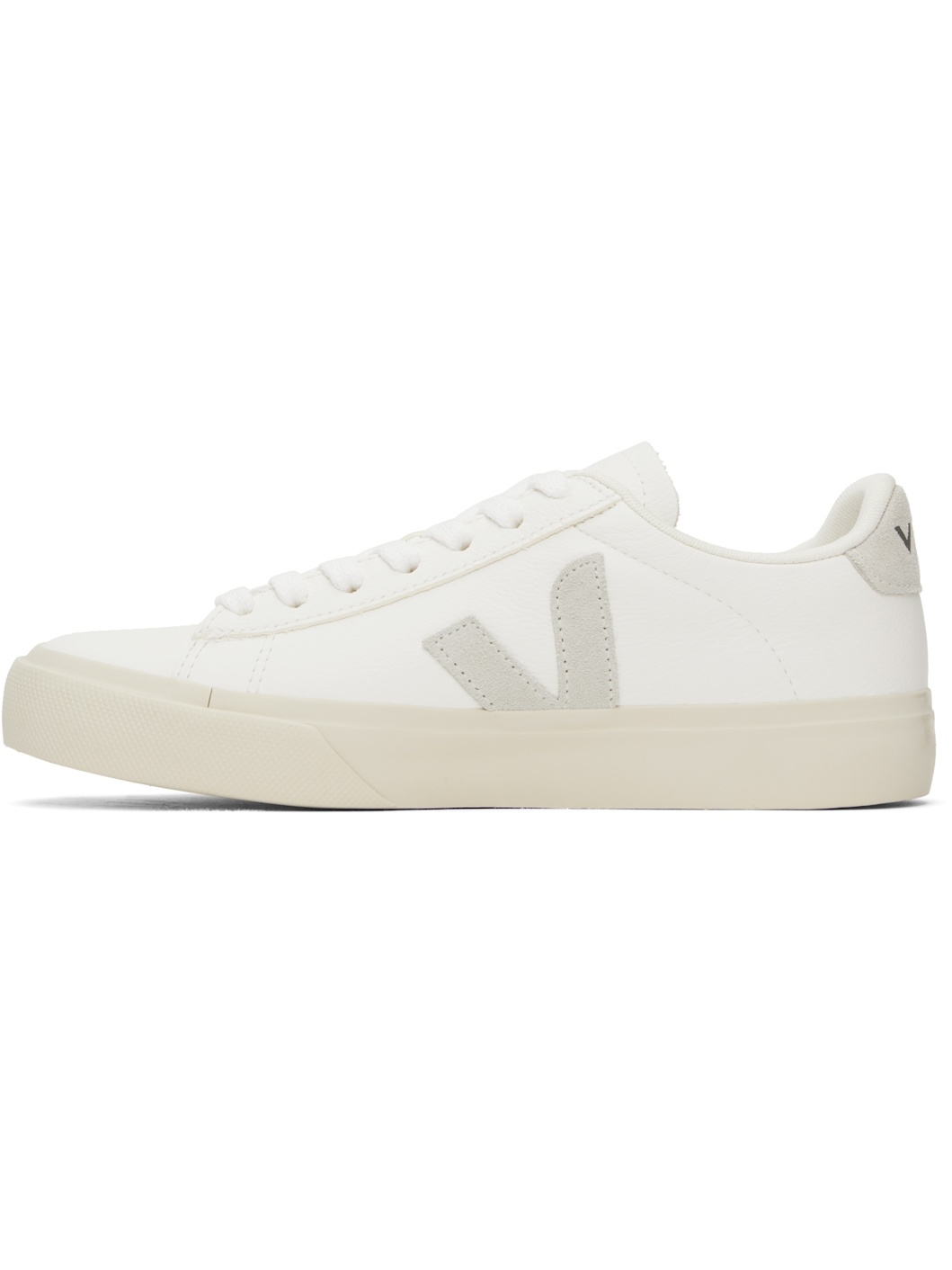 White & Gray Campo Leather Sneakers - 3