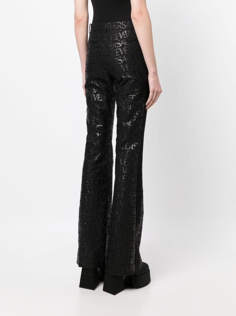 logo-jacquard flared-leg trousers 4