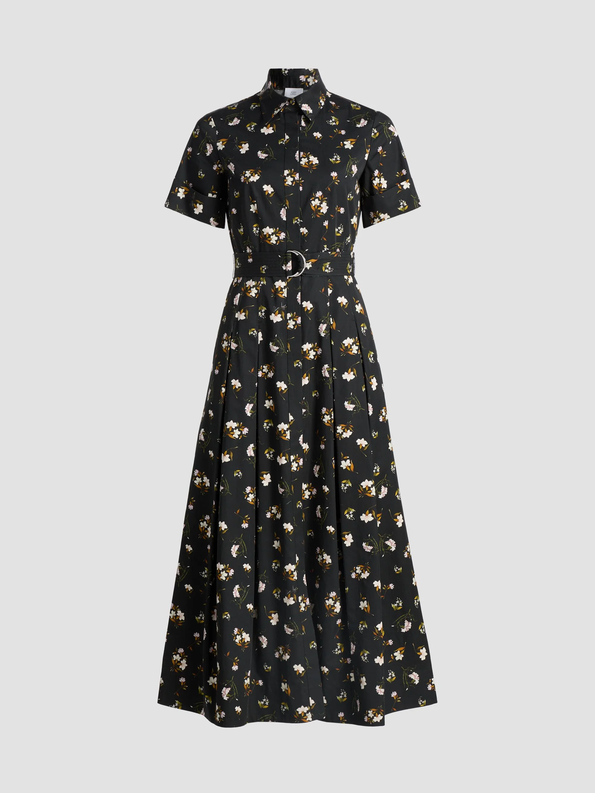 Women's Leighton Floral Cotton Midi Dress - Black Floral - 1