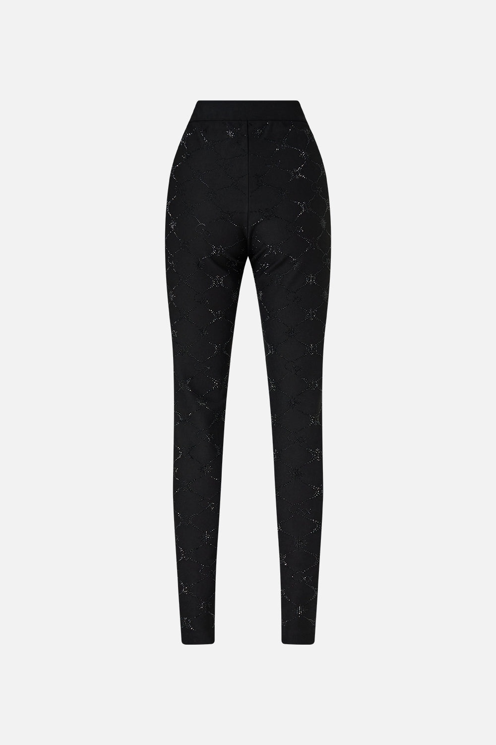 BUTTON EMBELLISHED PONTE PANT - 8