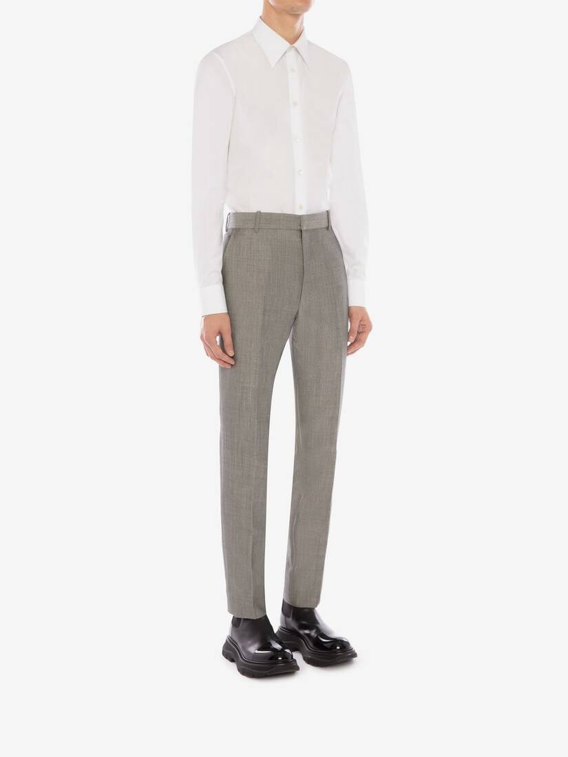 Mcqueen Classic Shark Wool Mohair Pants in Shark Grey - 4