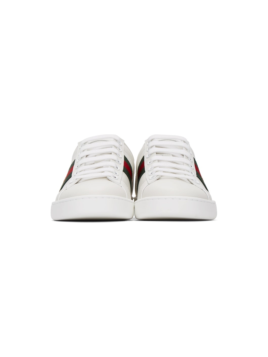 White Embroidered Bee Ace Sneakers - 2