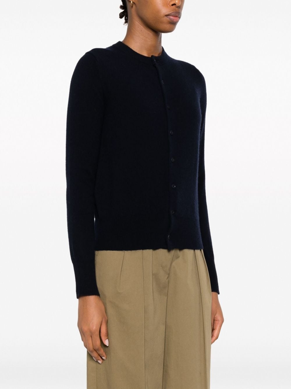 round-neck cashmere cardigan - 3