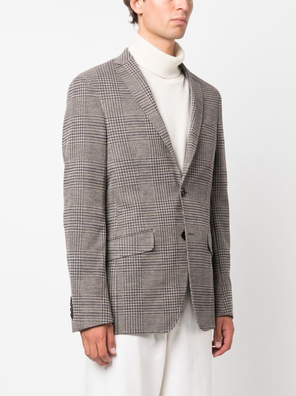 plaid-check pattern blazer - 3