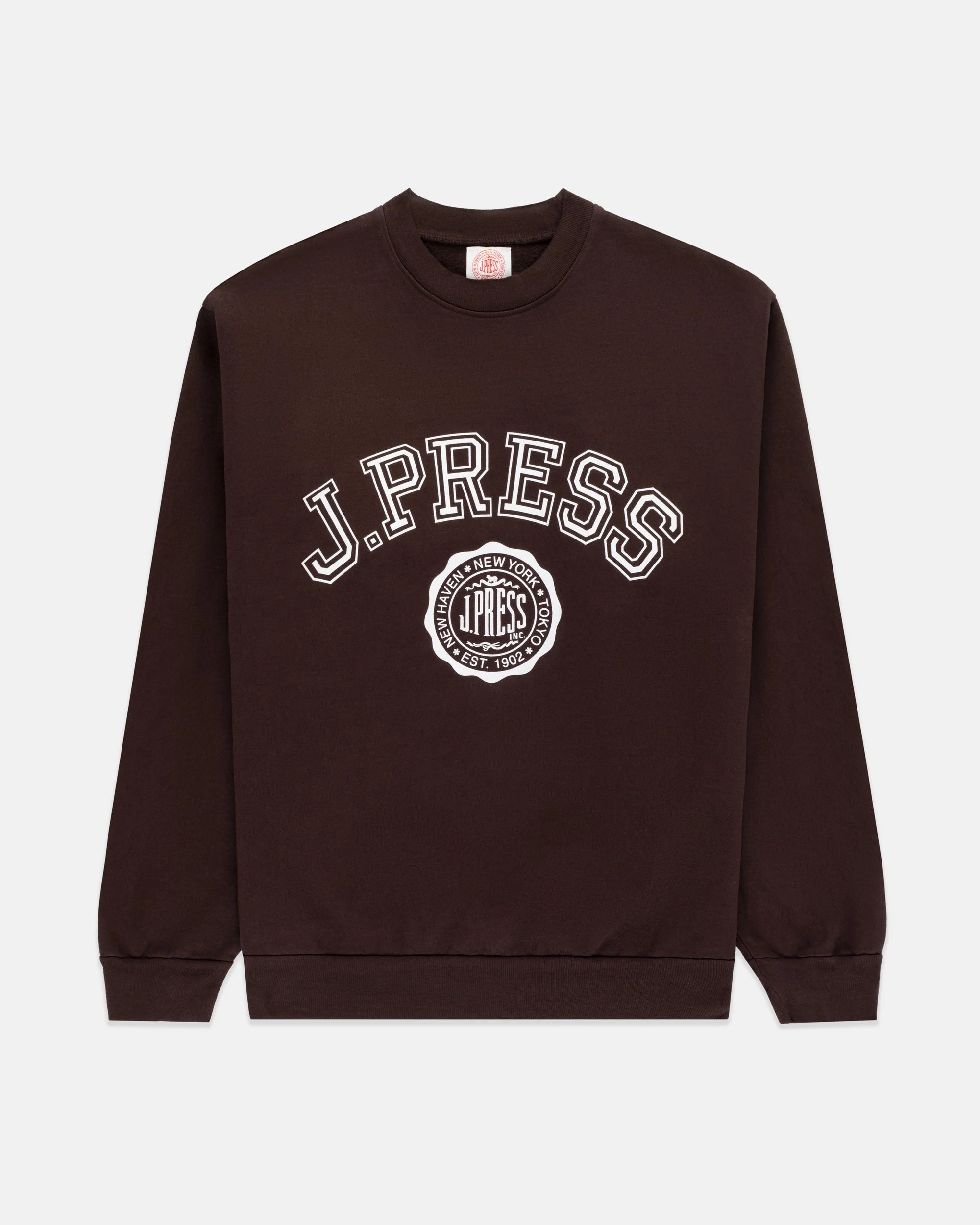 MADE-IN-USA BROWN J. PRESS VARSITY SEAL SWEATSHIRT - 1