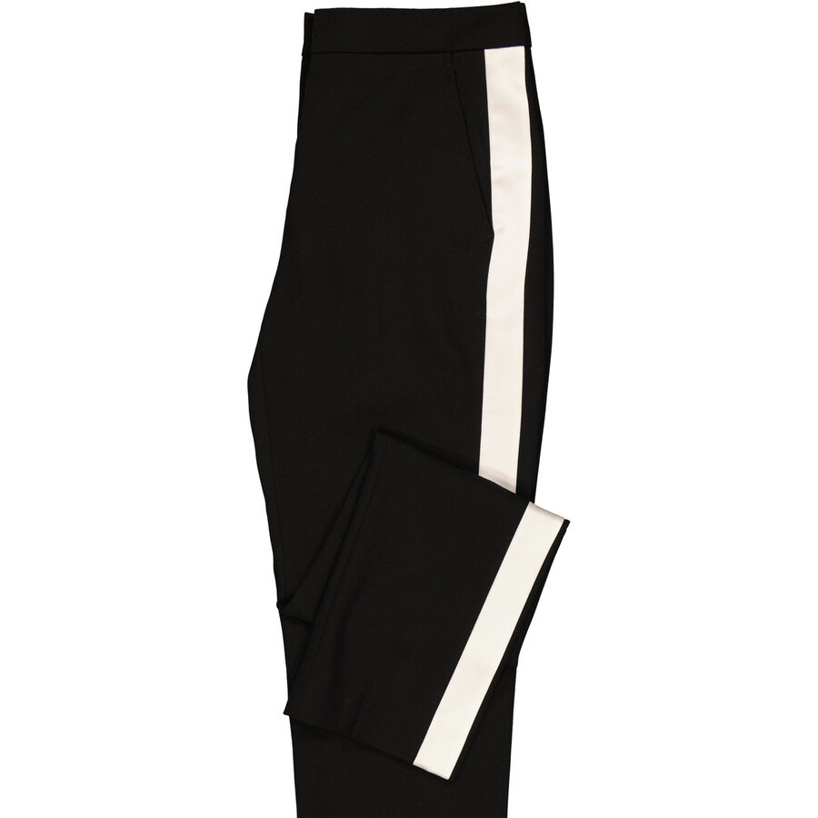 Burberry Hanover Silk Stripe Wool Straight Fit Tailored Trousers - 6