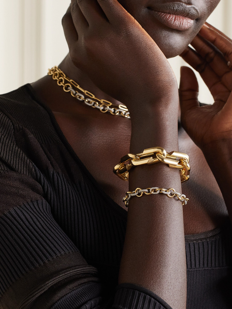 FOUNDRAE Oversized Strong Hearts 18-karat Gold Bracelet outlook