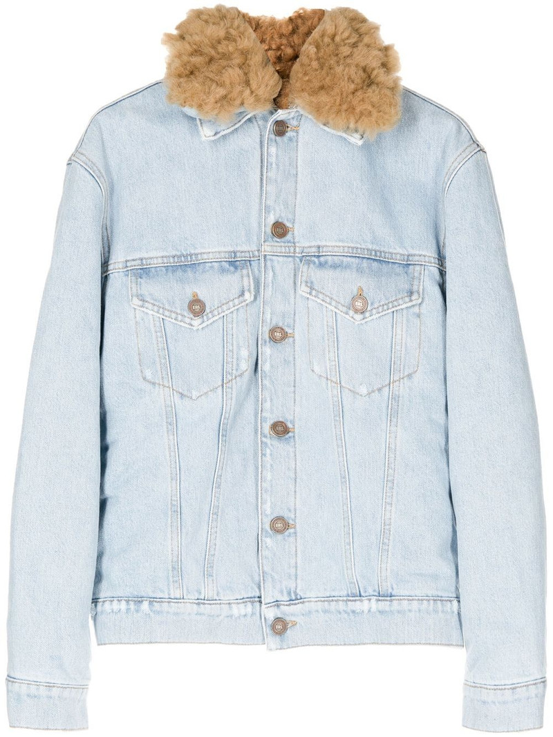 fur-collared denim jacket 1