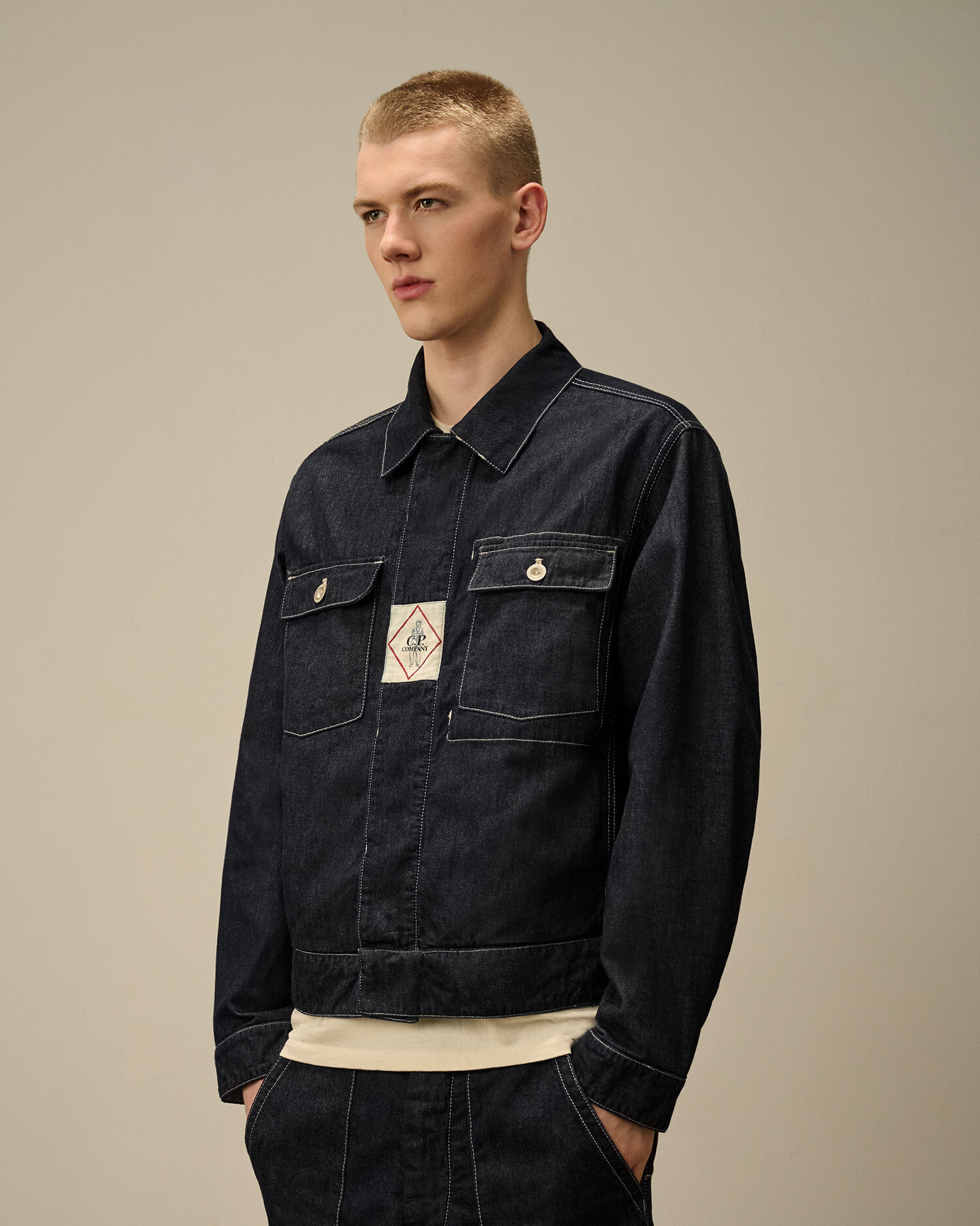 3/1 Hand Plated Denim Short Jacket - 4