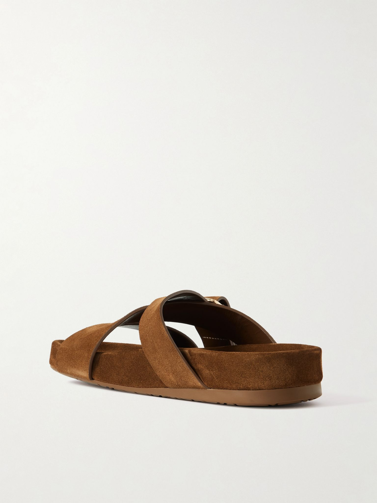 Ease buckled suede slides Brown - 3