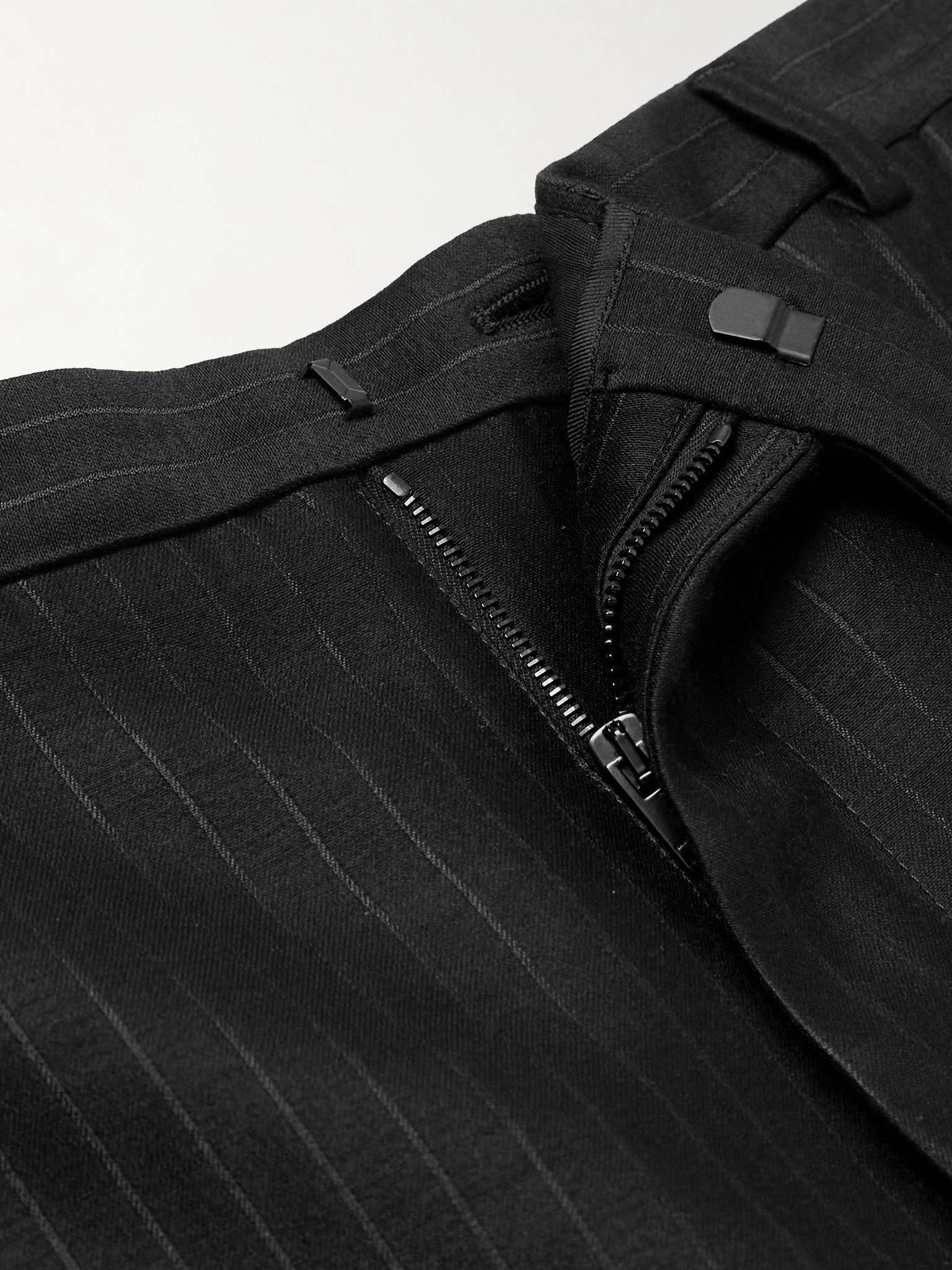 Straight-Leg Pleated Pinstriped Wool and Silk-Blend Suit Trousers - 3