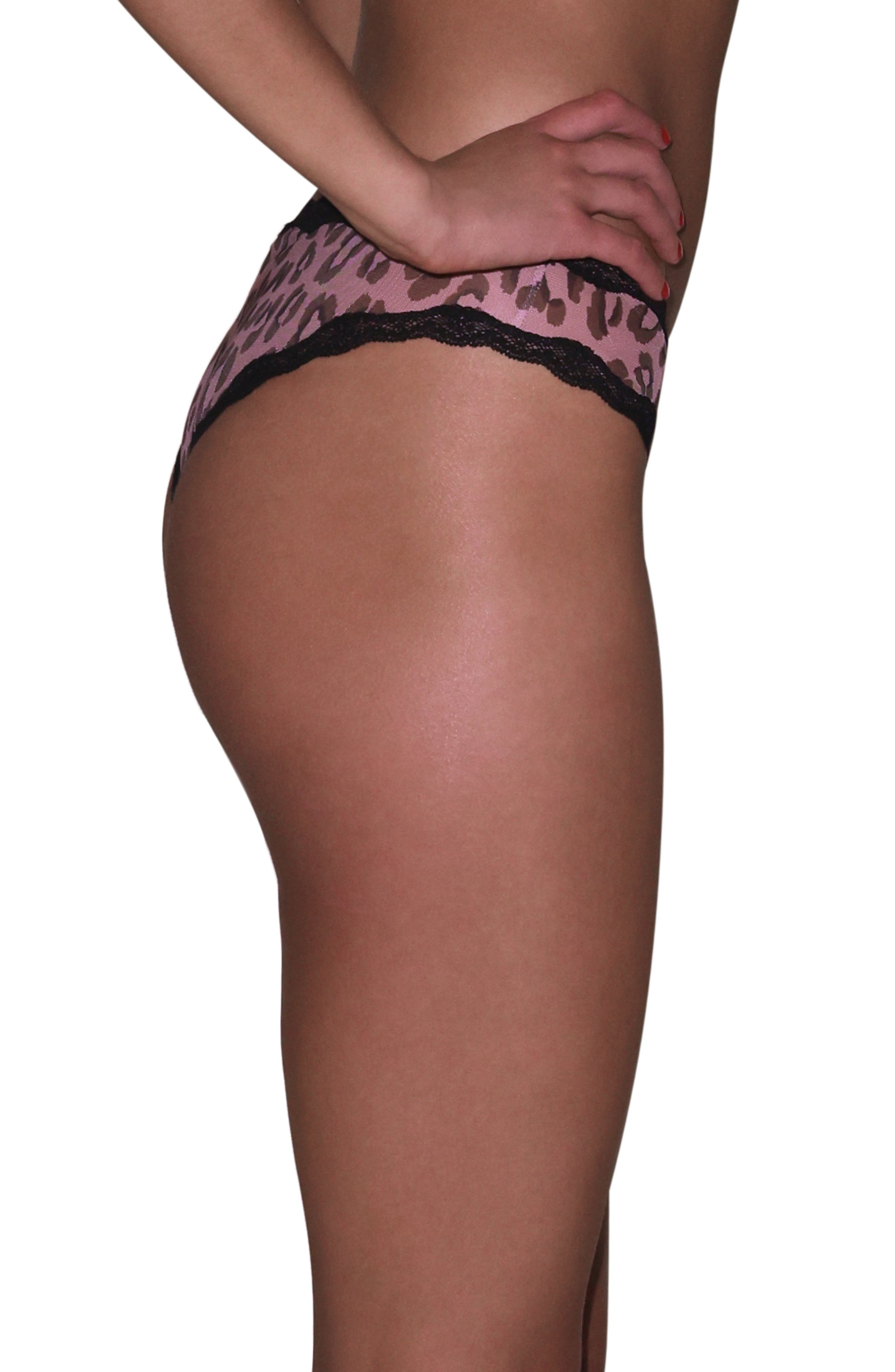 Fleur Du Mal Printed Sheer Tulle Bikini Cut Briefs in Leopard Print at Nordstrom - 3