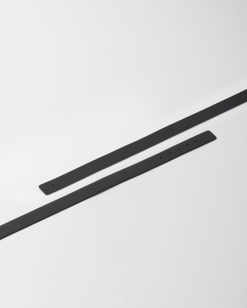 Reversible Saffiano leather belt strap 4