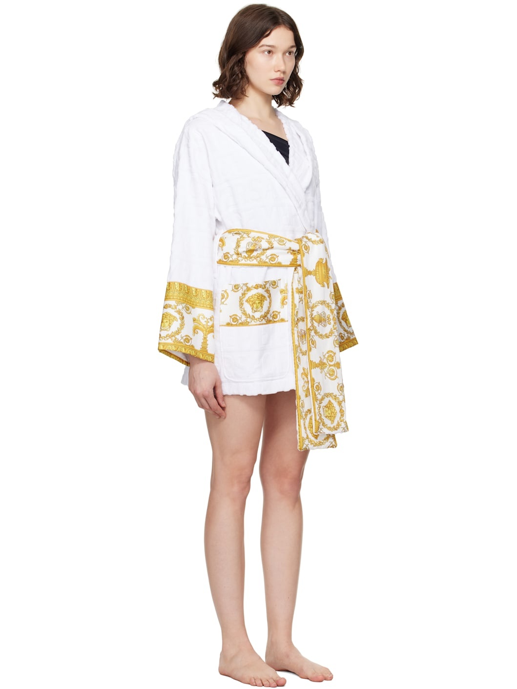 White 'I Heart Baroque' Short Bathrobe - 2