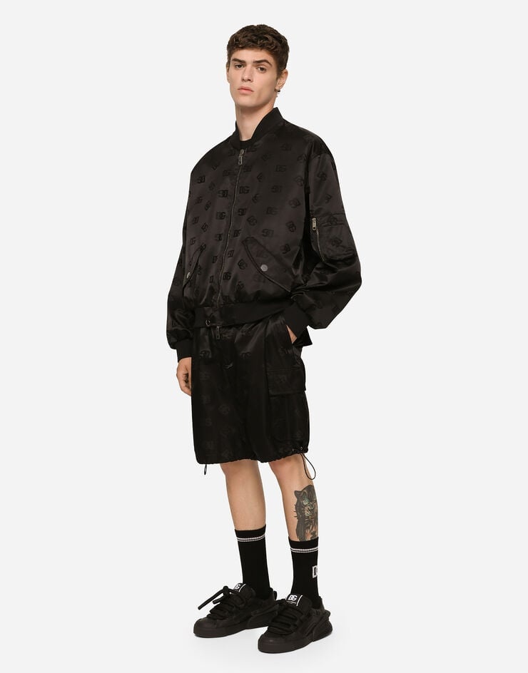 Satin jacquard cargo shorts with DG Monogram detail - 2