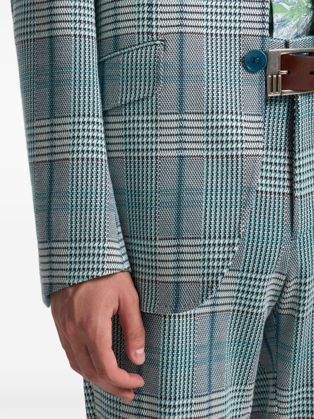 Glen plaid jersey blazer - 4