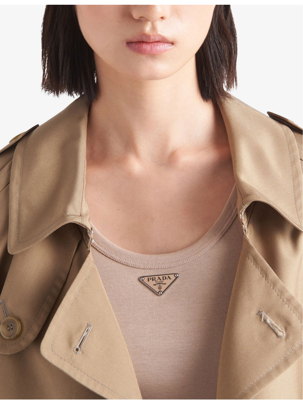 Ribbed enamelled-logo cotton knit top - 5