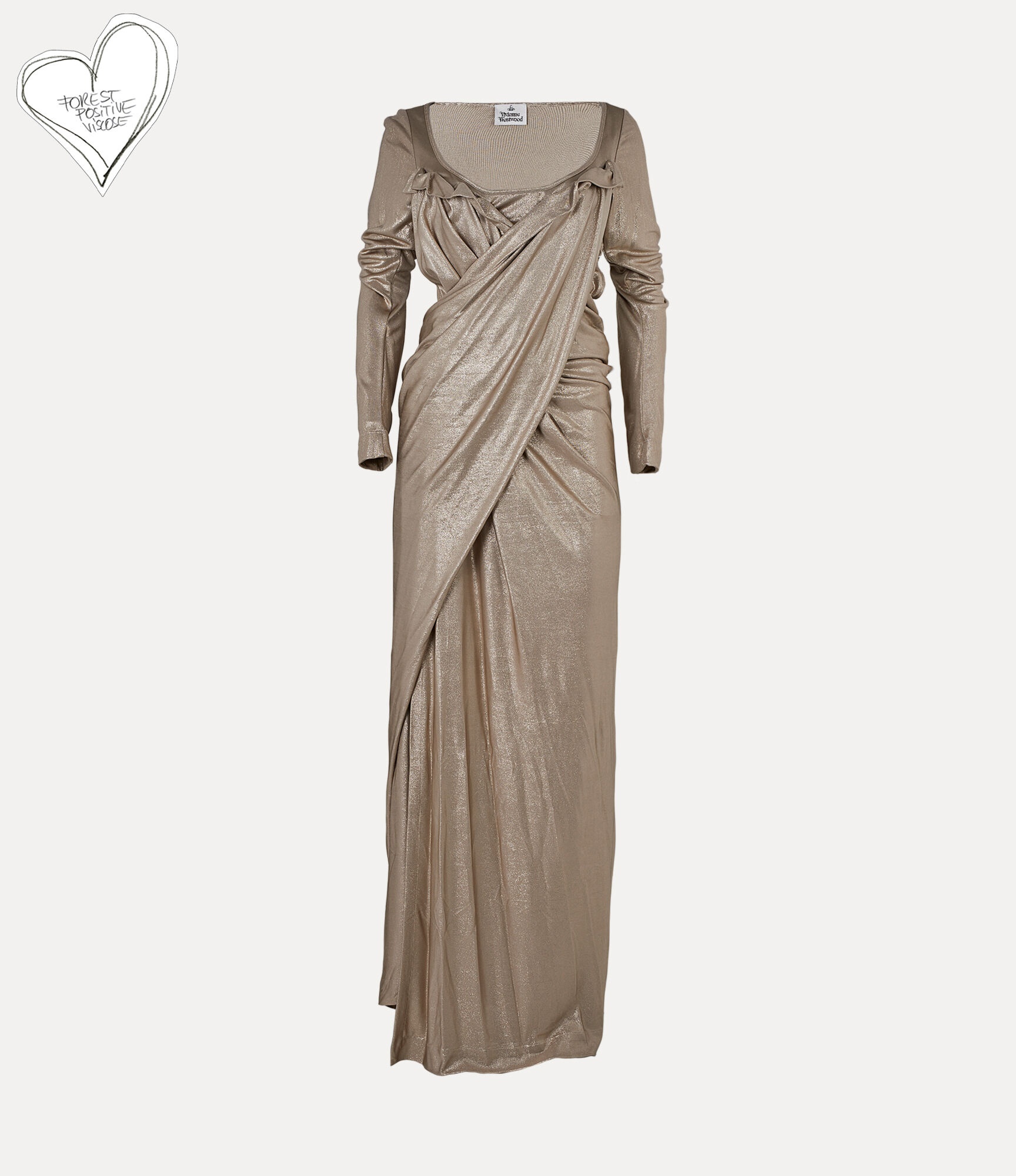 LONG DRAPED FITTED DRESS - 1
