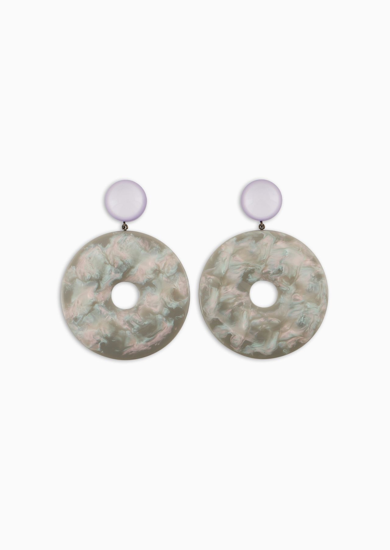 Clip-on earrings with resin pendant - 1