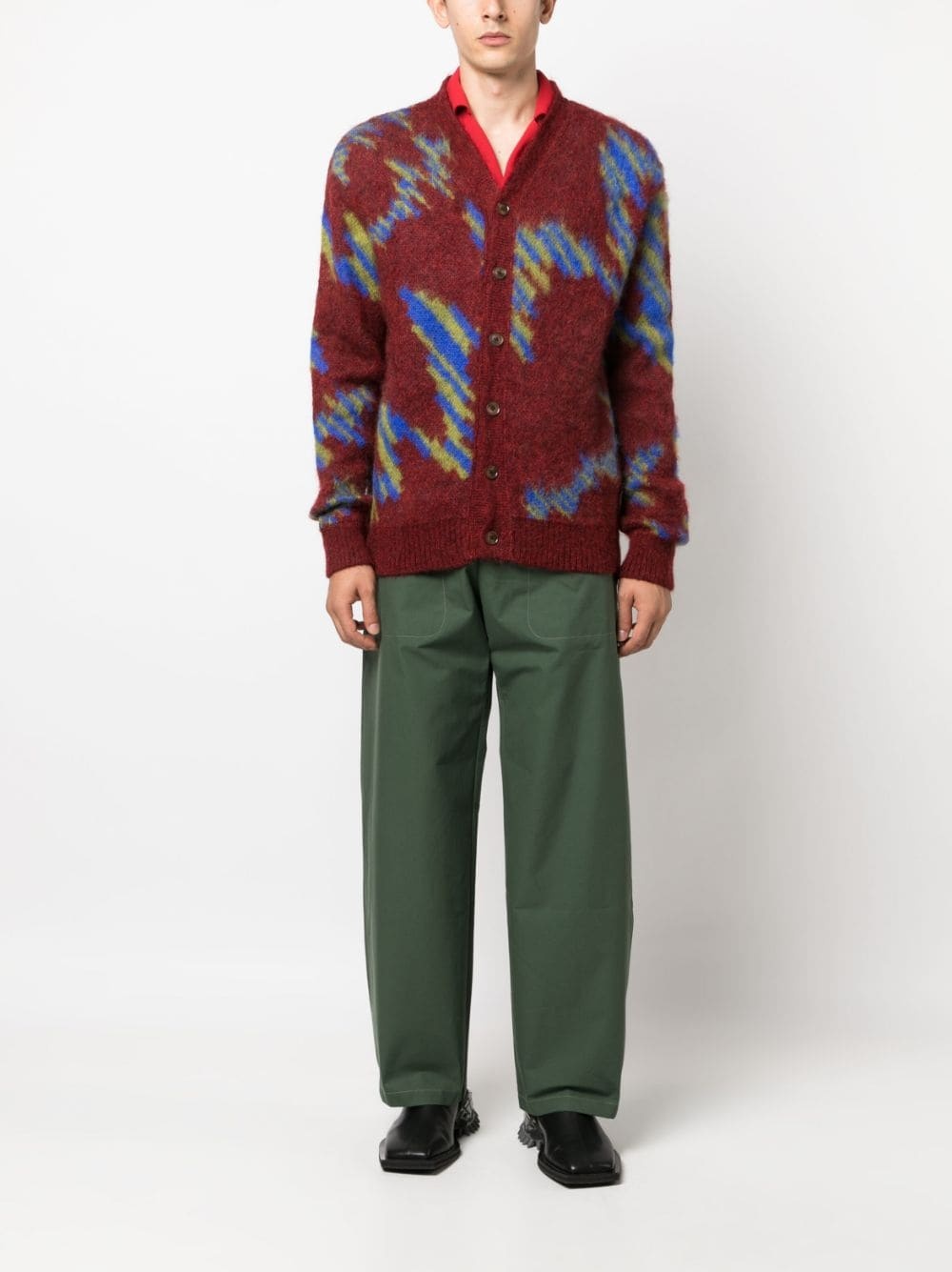 Ongoye patterned intarsia-knit cardigan - 2