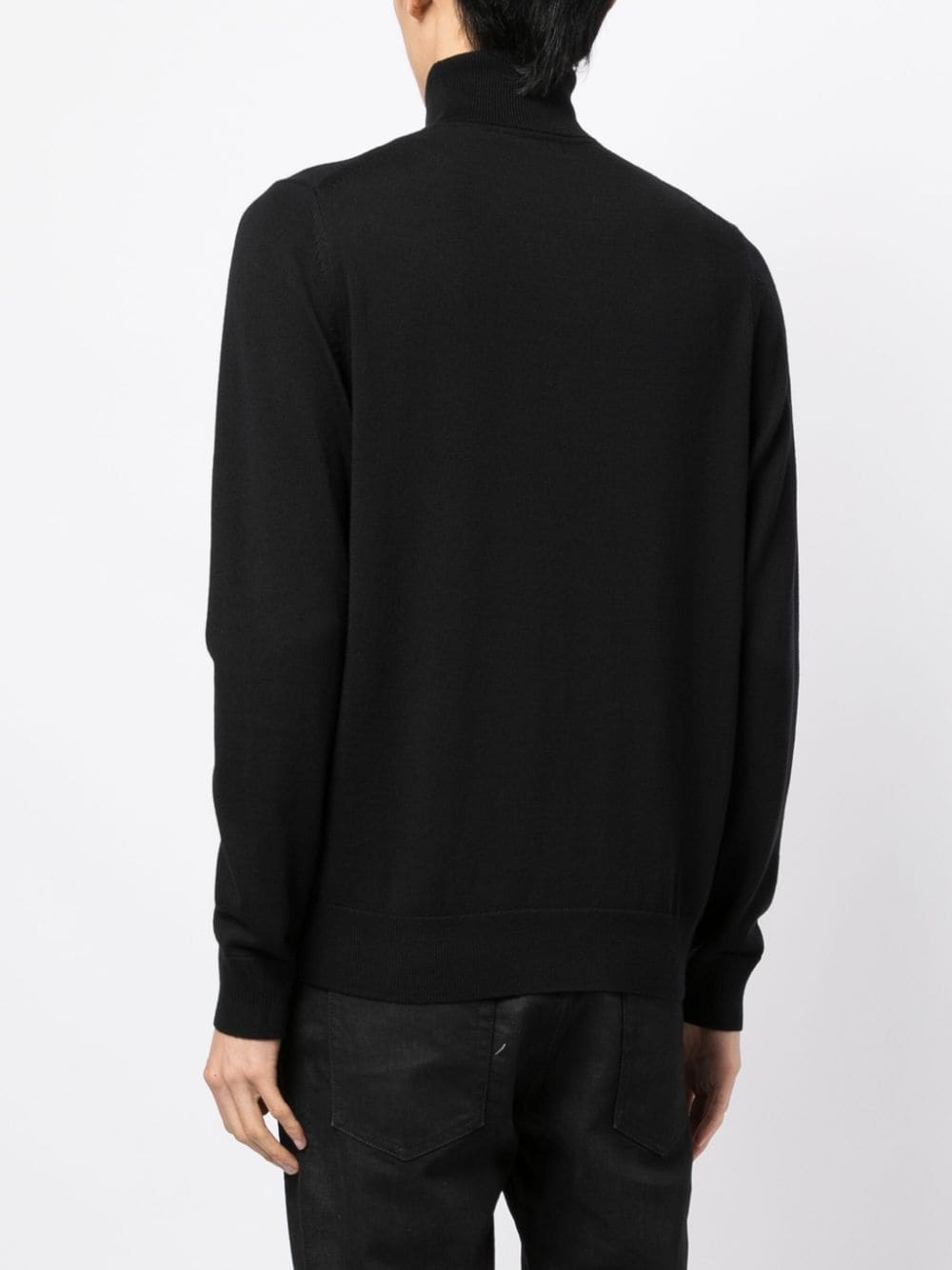 logo-embroidered roll-neck jumper - 4