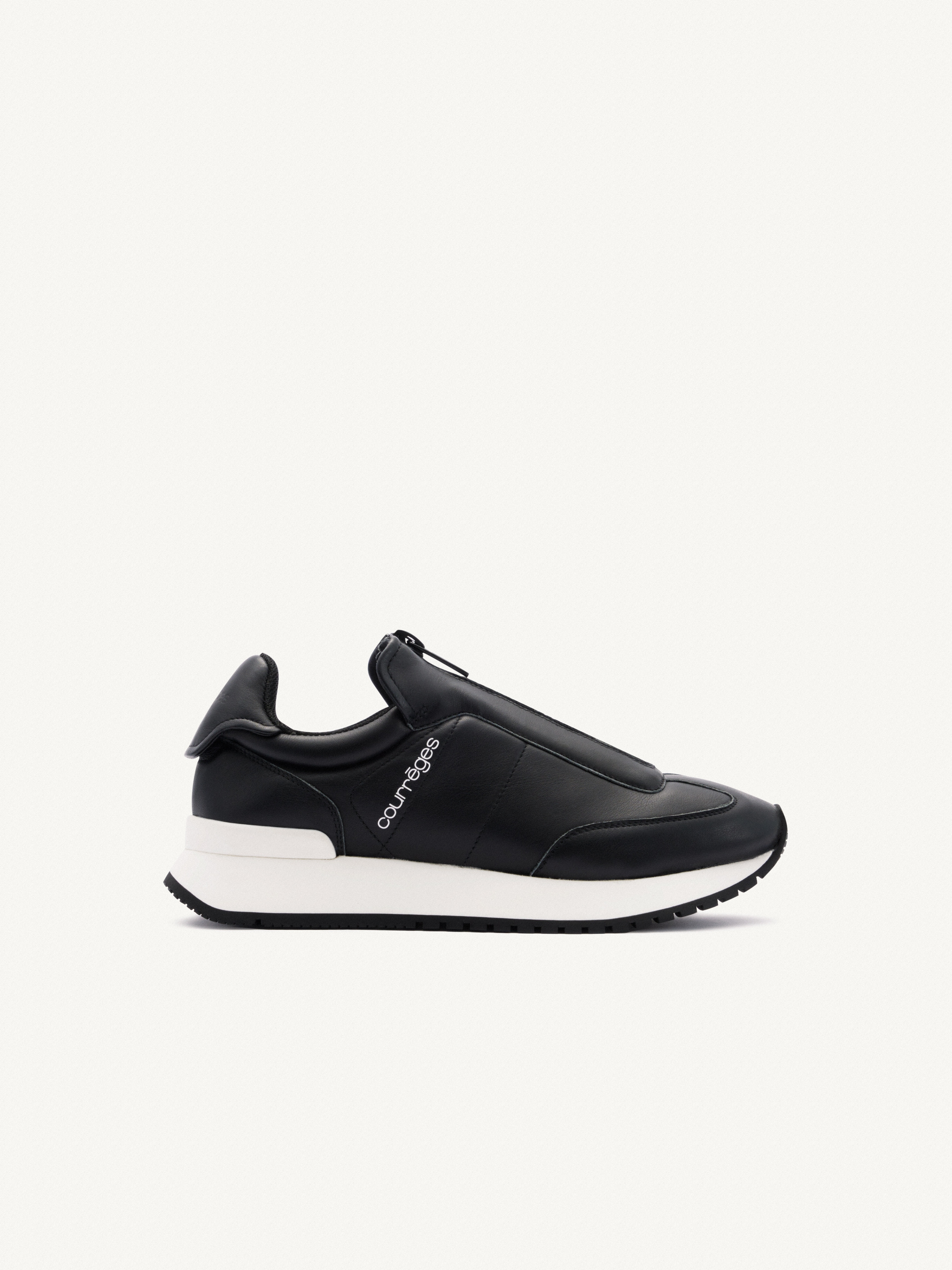 SMOOTH LEATHER SNEAKERS WITH ZIP - 1