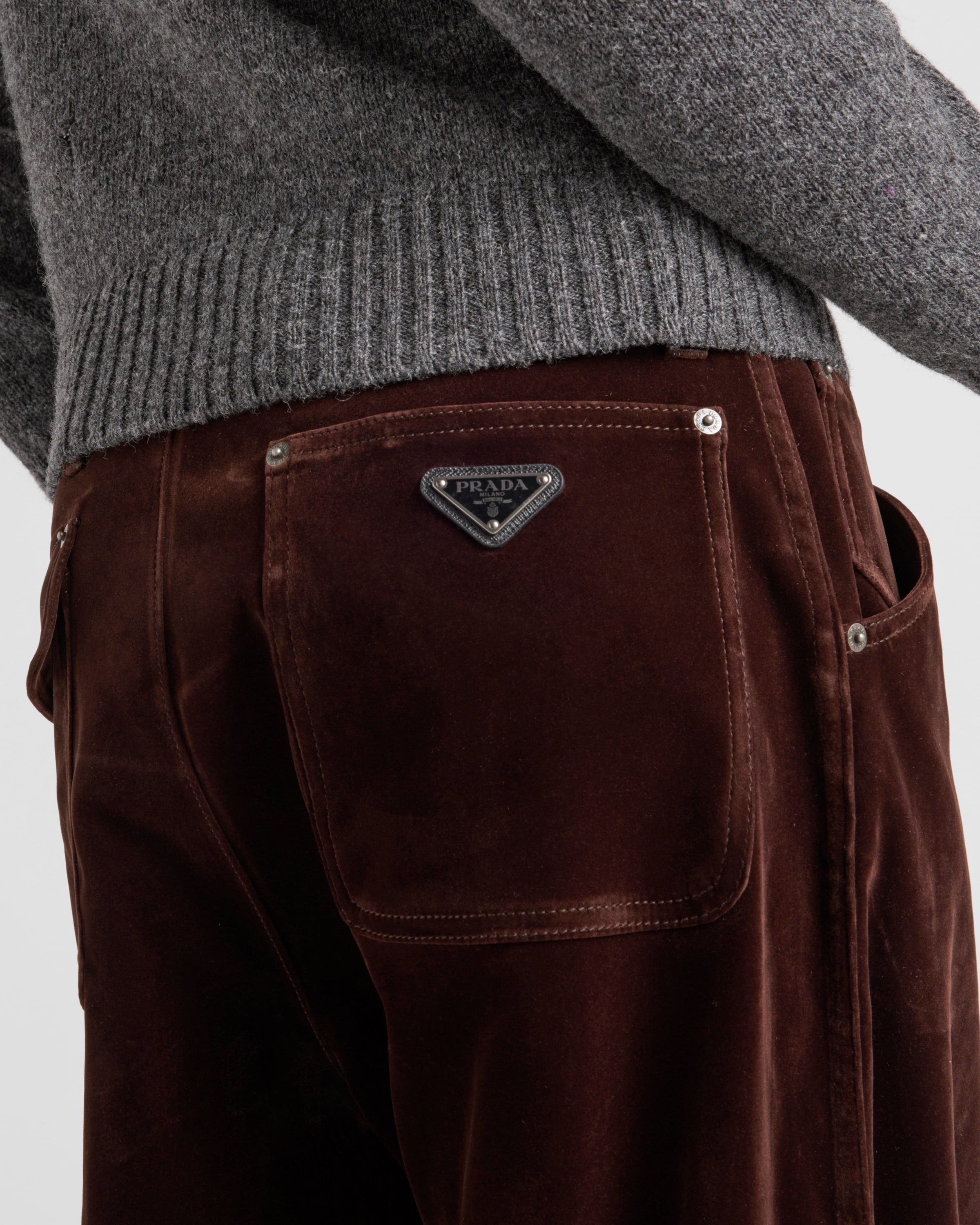 Velvet denim trousers - 3