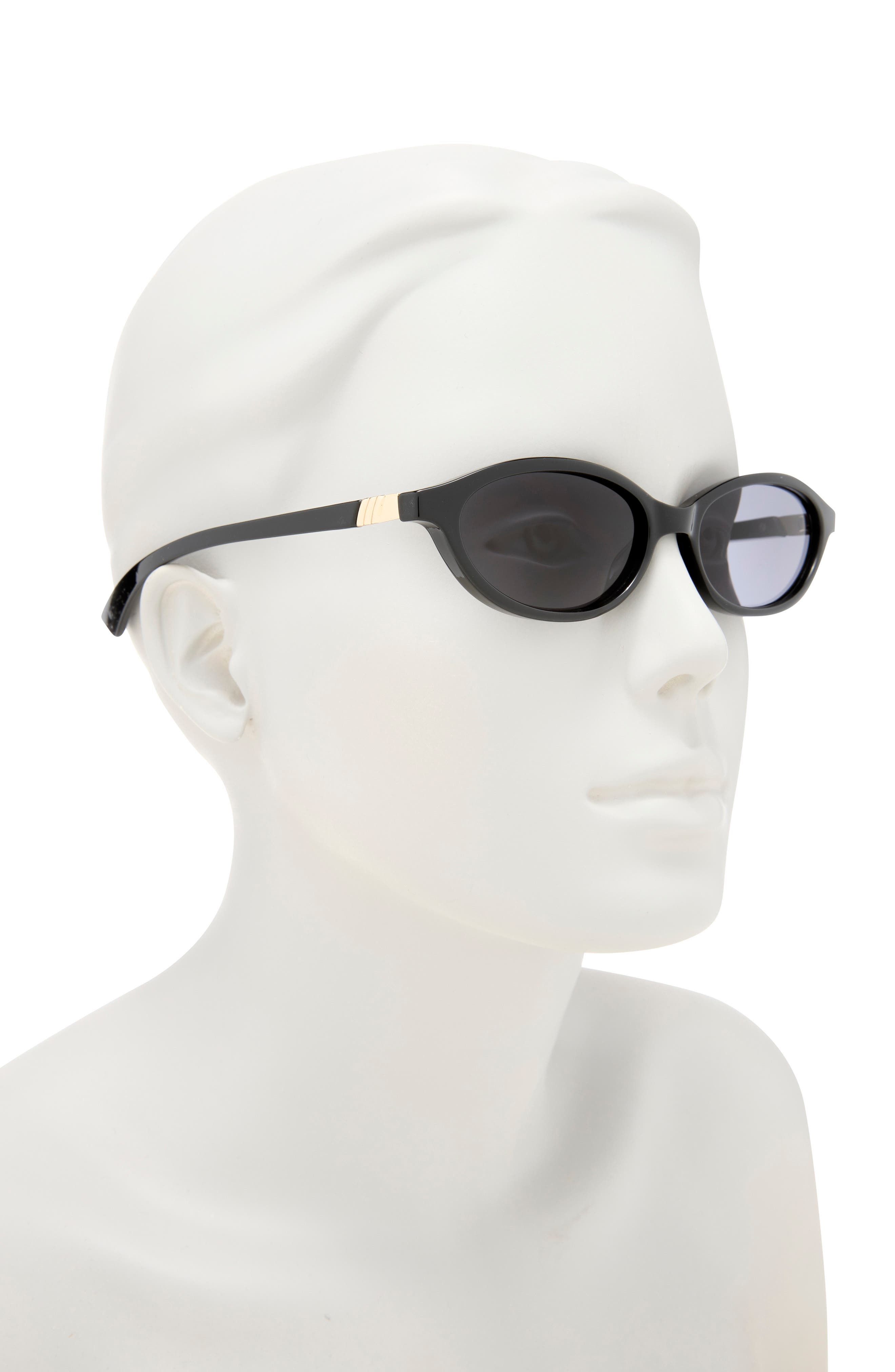 Le Specs Duskfall 55mm Oval Sunglasses in Black /Smoke Mono at Nordstrom - 3