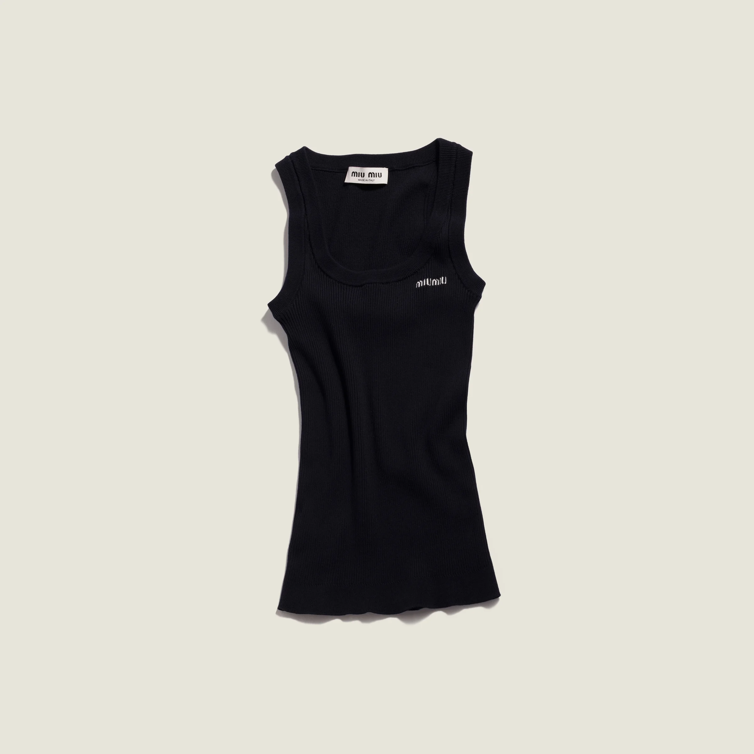Cotton knit tank top - 1