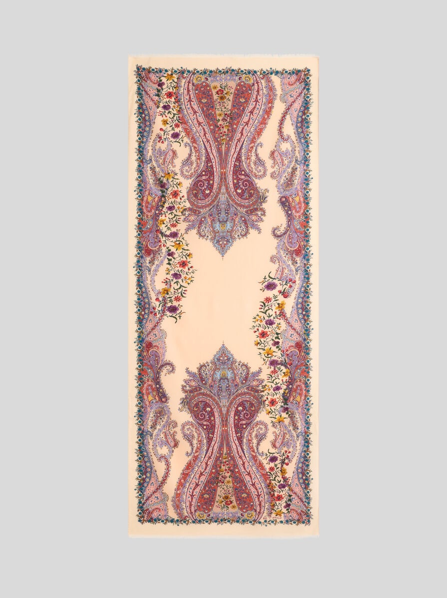 WOOL AND SILK SCARF WITH PRINT - 2