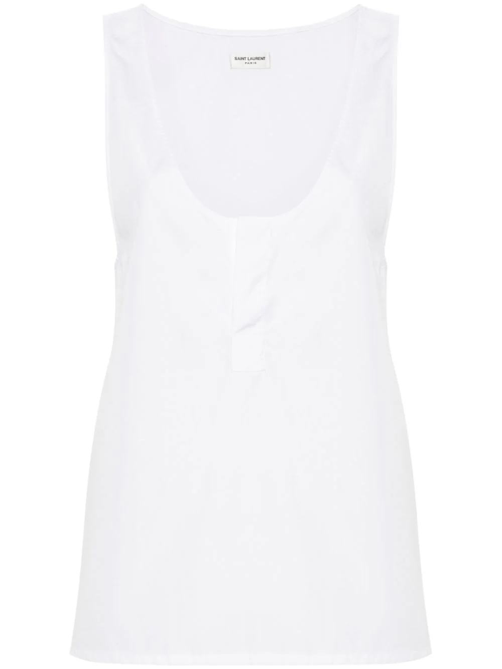 semi-sheer henley tank top - 1