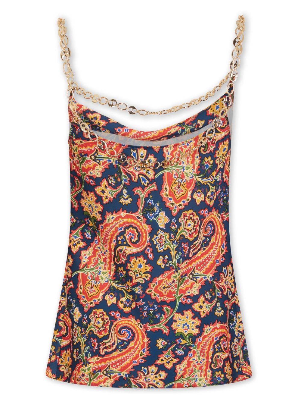 paisley-print chain-detail tank top - 5