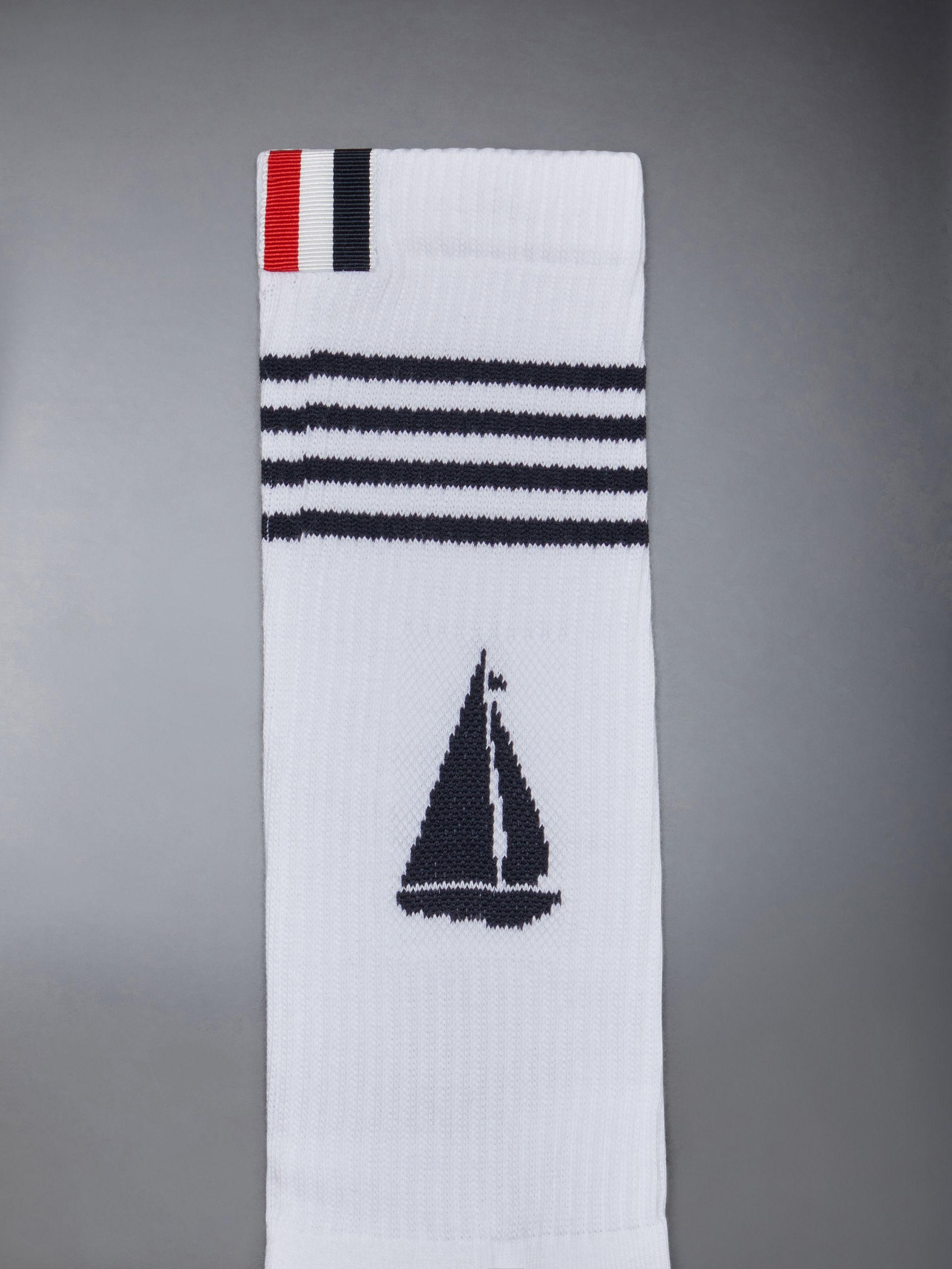 Cotton Sailboat Athletic Mid Calf Socks - 2