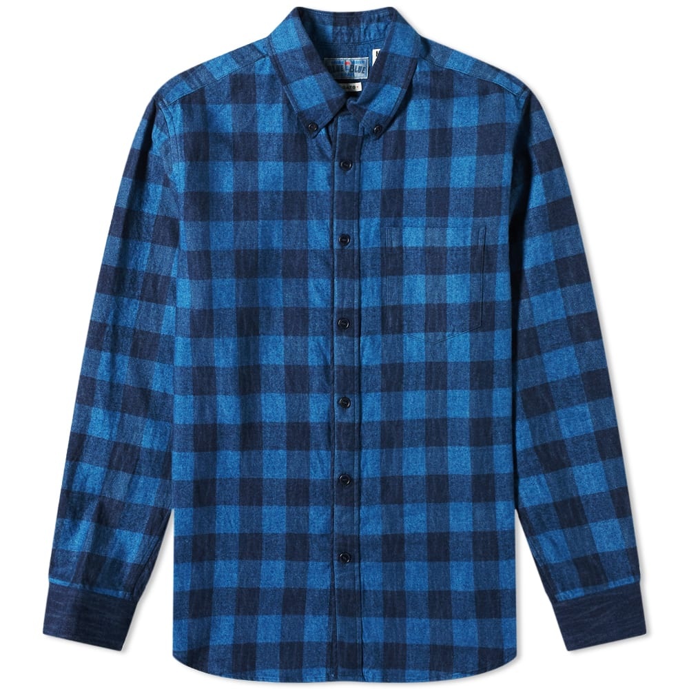 Blue Blue Japan Flannel Mura Bassen Check Shirt - 1