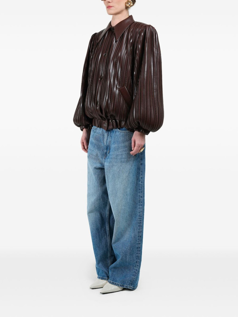 pleated short bomber jacket 3