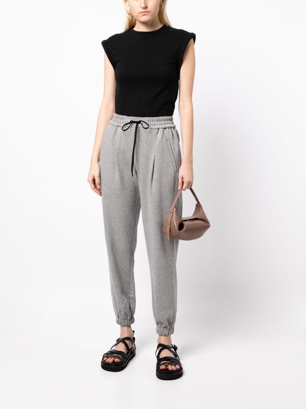 mélange-effect drawstring track pants - 2