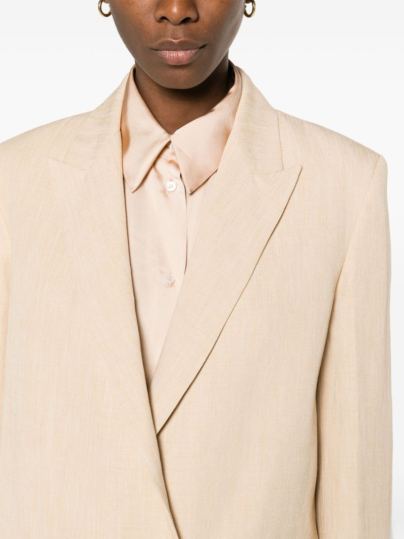 double-breasted linen blend blazer 5
