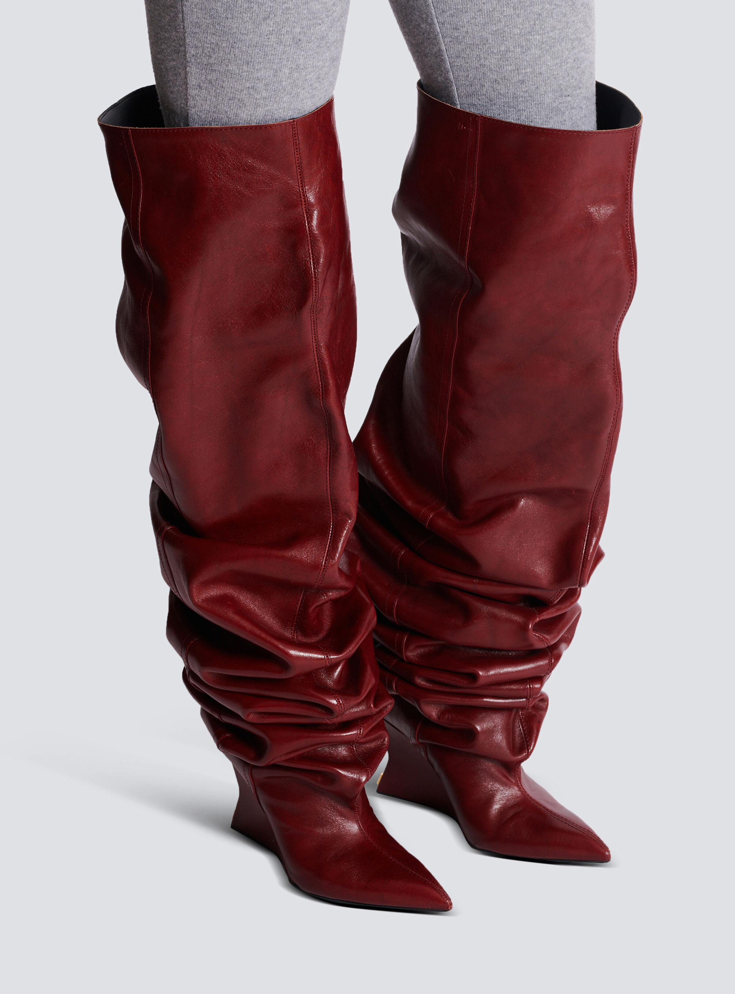 Wedge thigh-high boots - 6