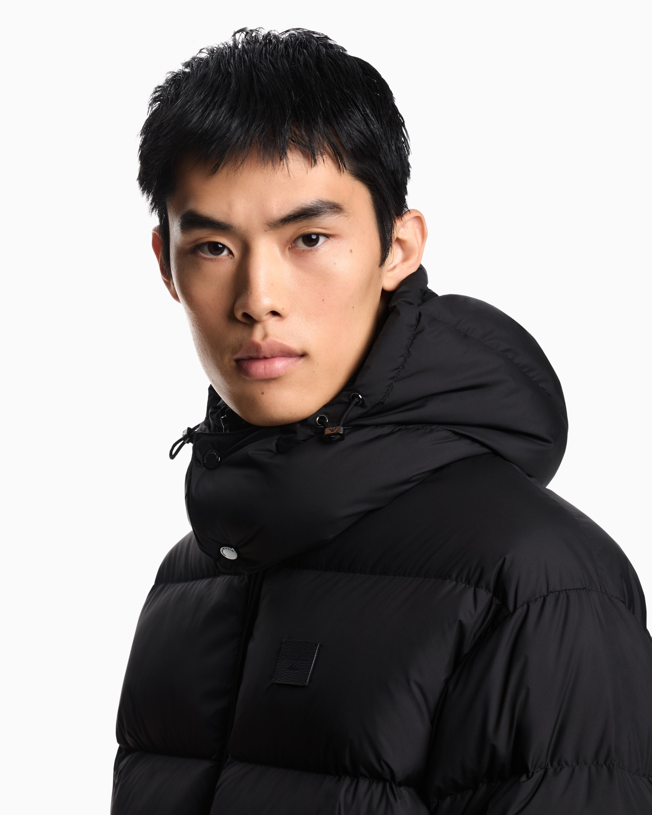 WATER-REPELLENT, QUILTED RIPSTOP NYLON HOODED DOWN JACKET - 5