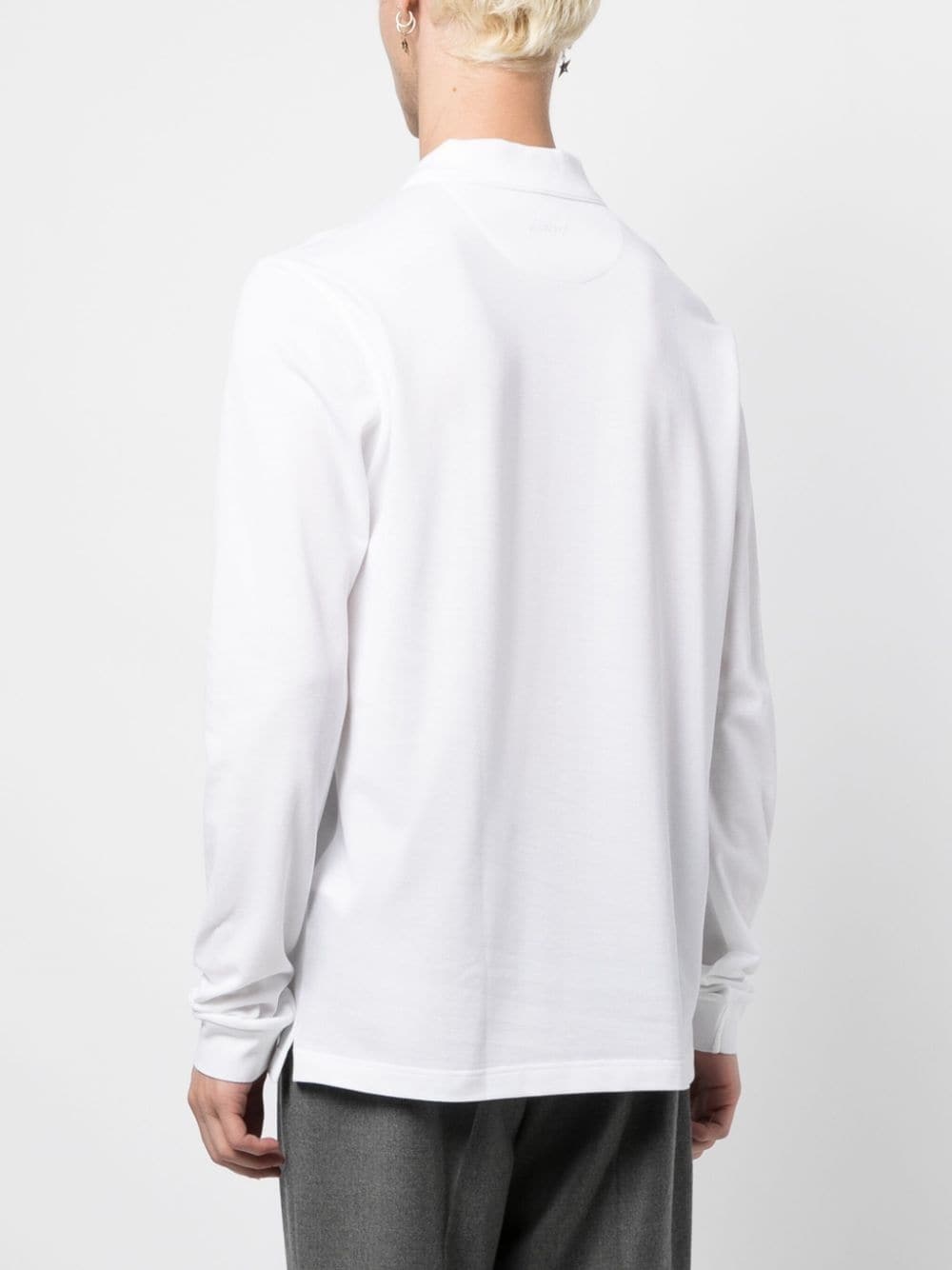 long-sleeved cotton polo shirt - 4